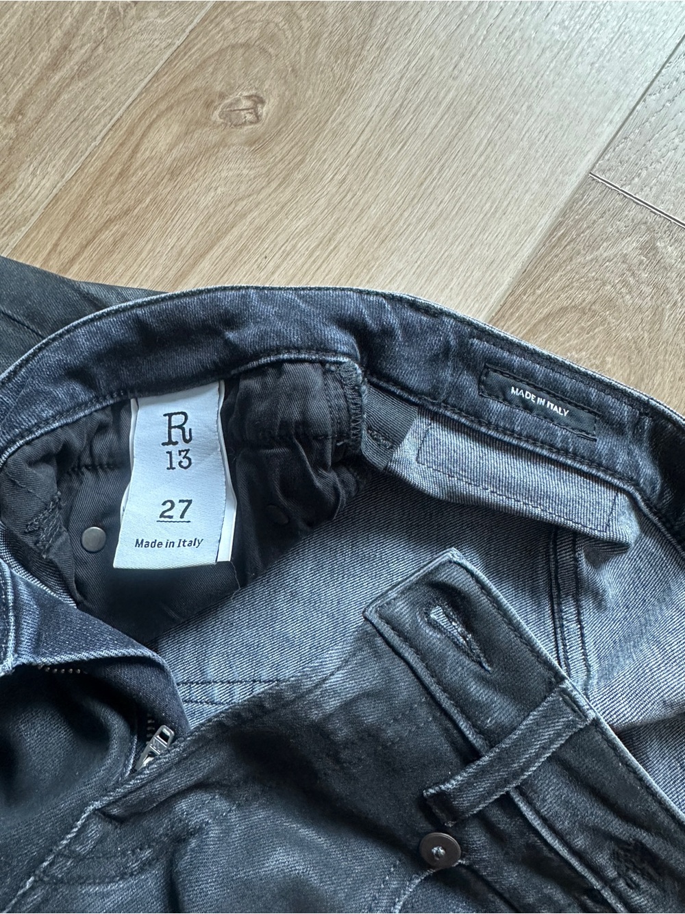 R13 Boy Straight Black Jeans - Made in Italy